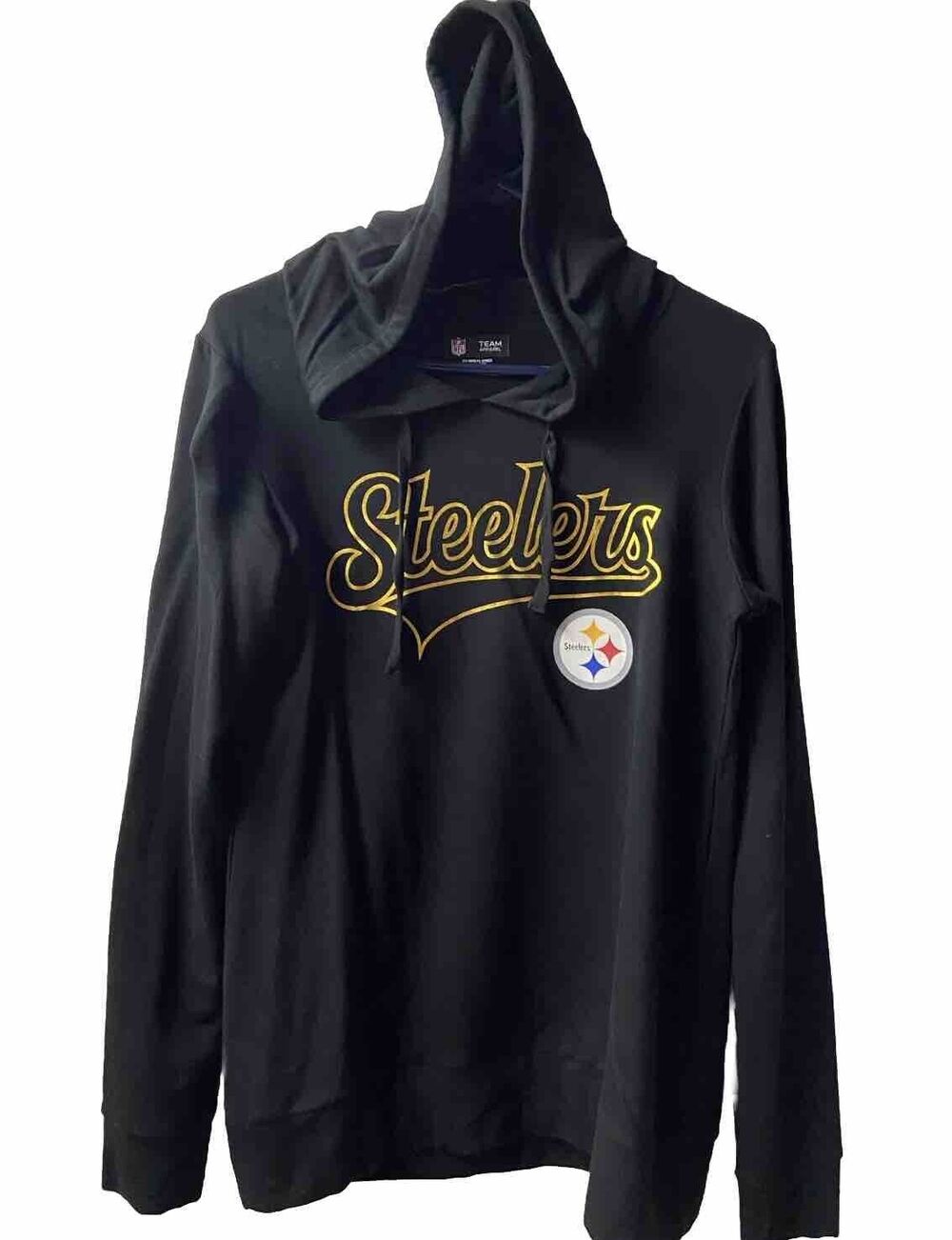 Steelers Pullover Hoodie Womens Size Small Black  Hooded Long Sleeve Jersey